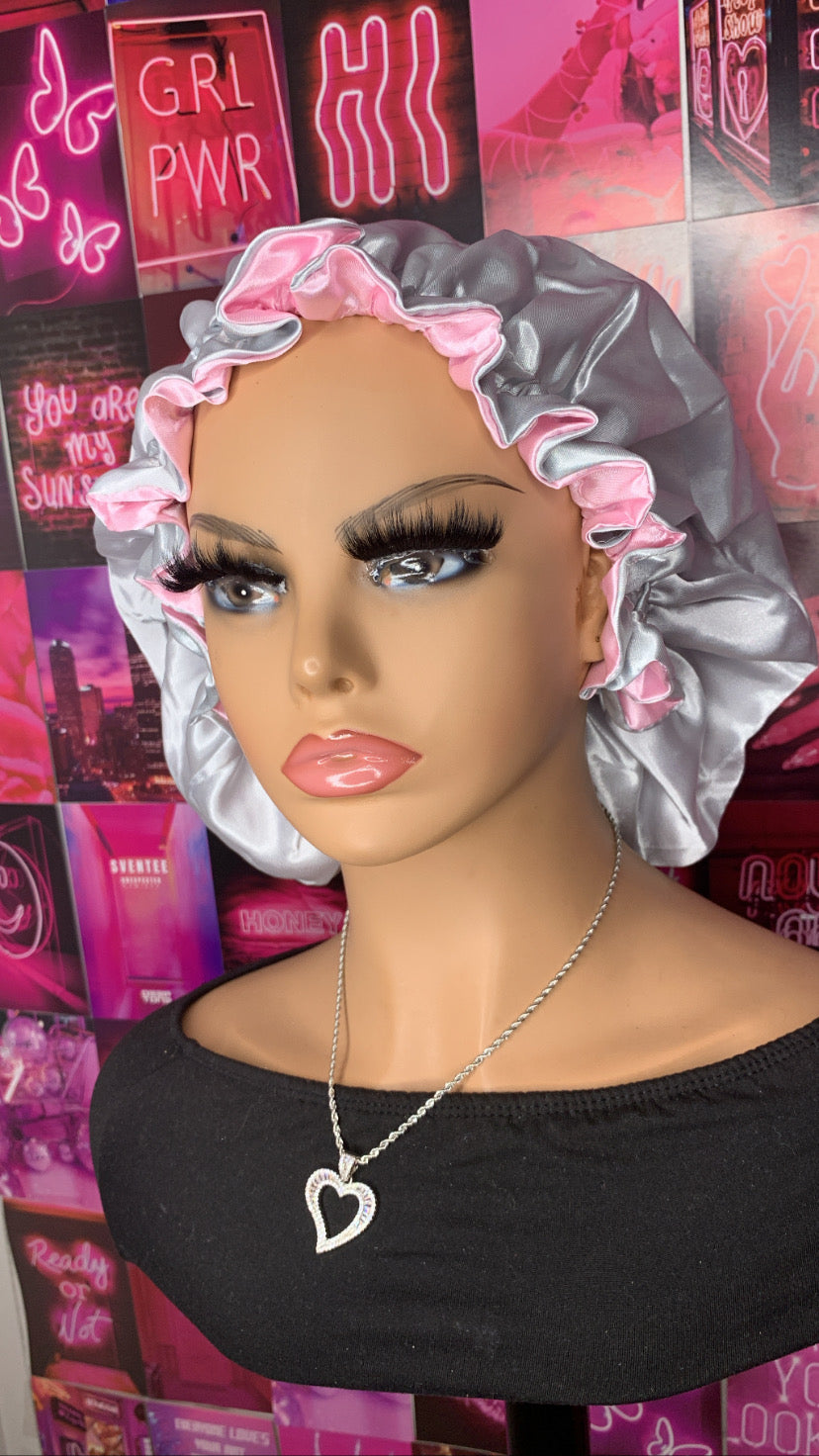 Grey/Pink Bonnet