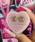 Pink/Gold Studs