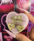 Icy Heart Studs Gold