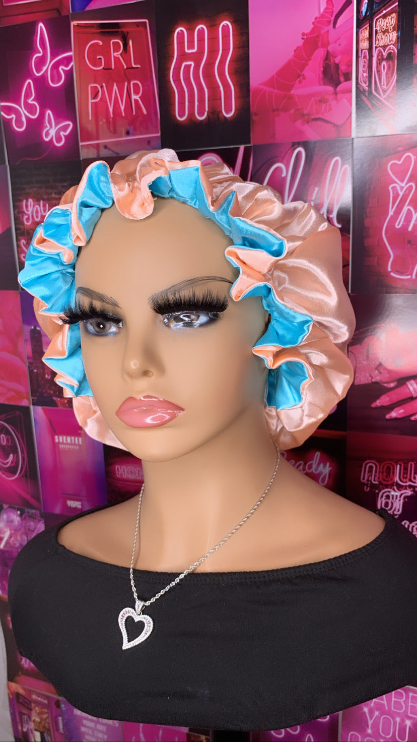 Peach/Teal Bonnet
